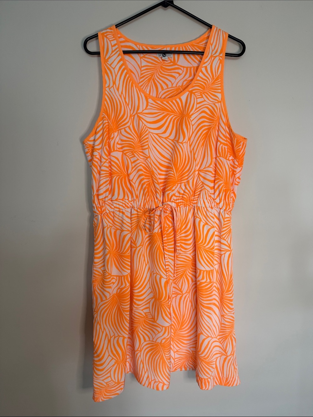 Gap Neon Orange Swirl Sleeveless Summer Dress